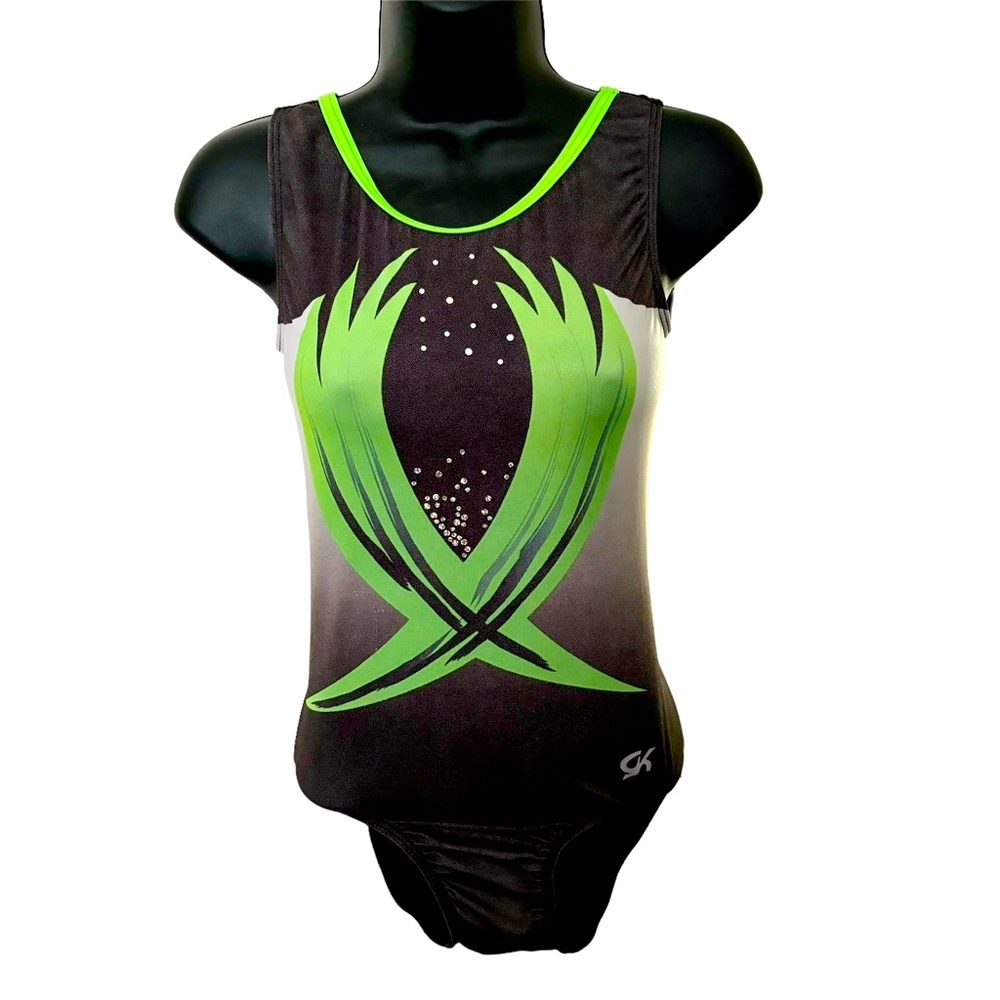 GK Elite Sleeveless Gymnastic Leotard Crystals, Rhinestones Child Large